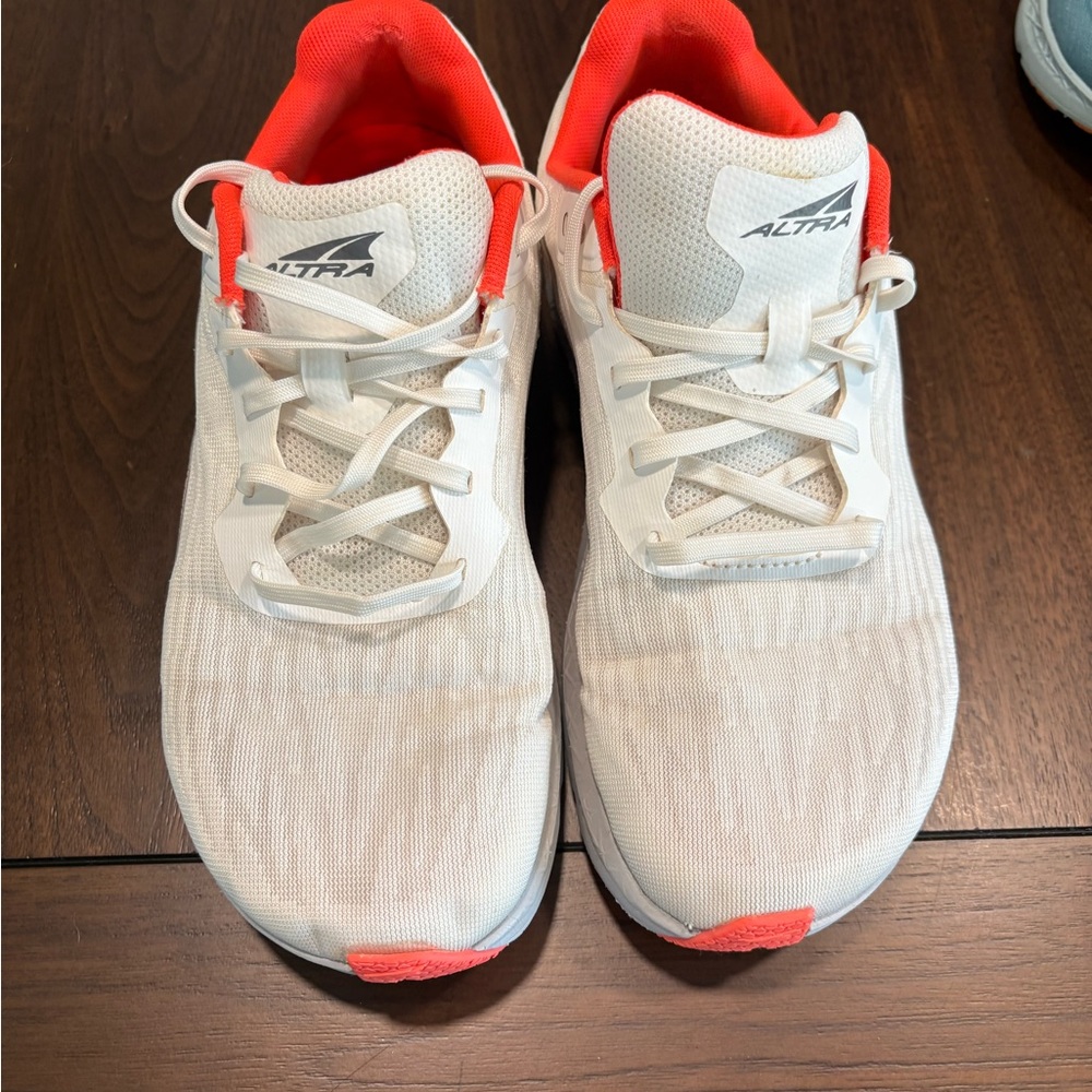 Altra White and Coral Athletic Shoes